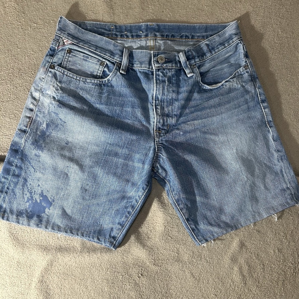 Ralph Lauren Denim & Supply Mens 32 Paint Splatter Straight Cut Off Shorts
